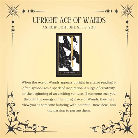 And the Ace of Wands is the start of it all. . Ace of wands how someone sees you